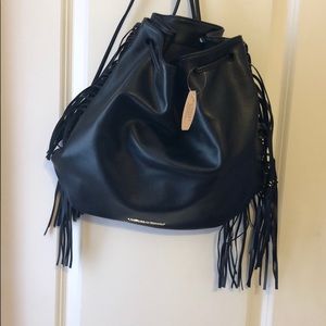 Victoria Secret leather back pack, fringe sides